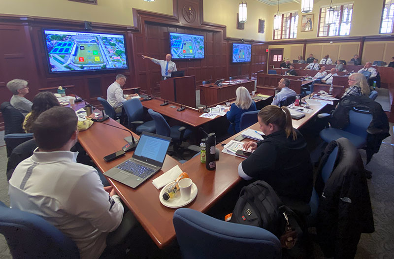 Public Safety leading an emergency planning session
